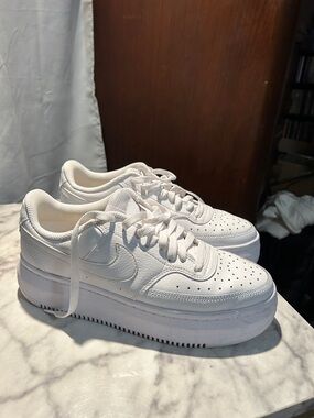 Nike Air Force 1 White Platform Sneakers - Women's Low Top
